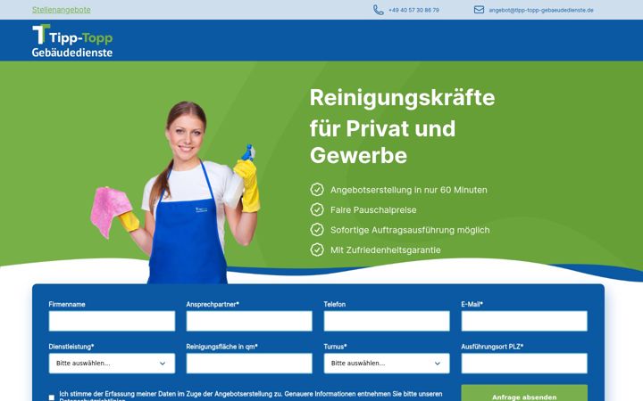 Snimka zaslona za reinigungskraft.expert