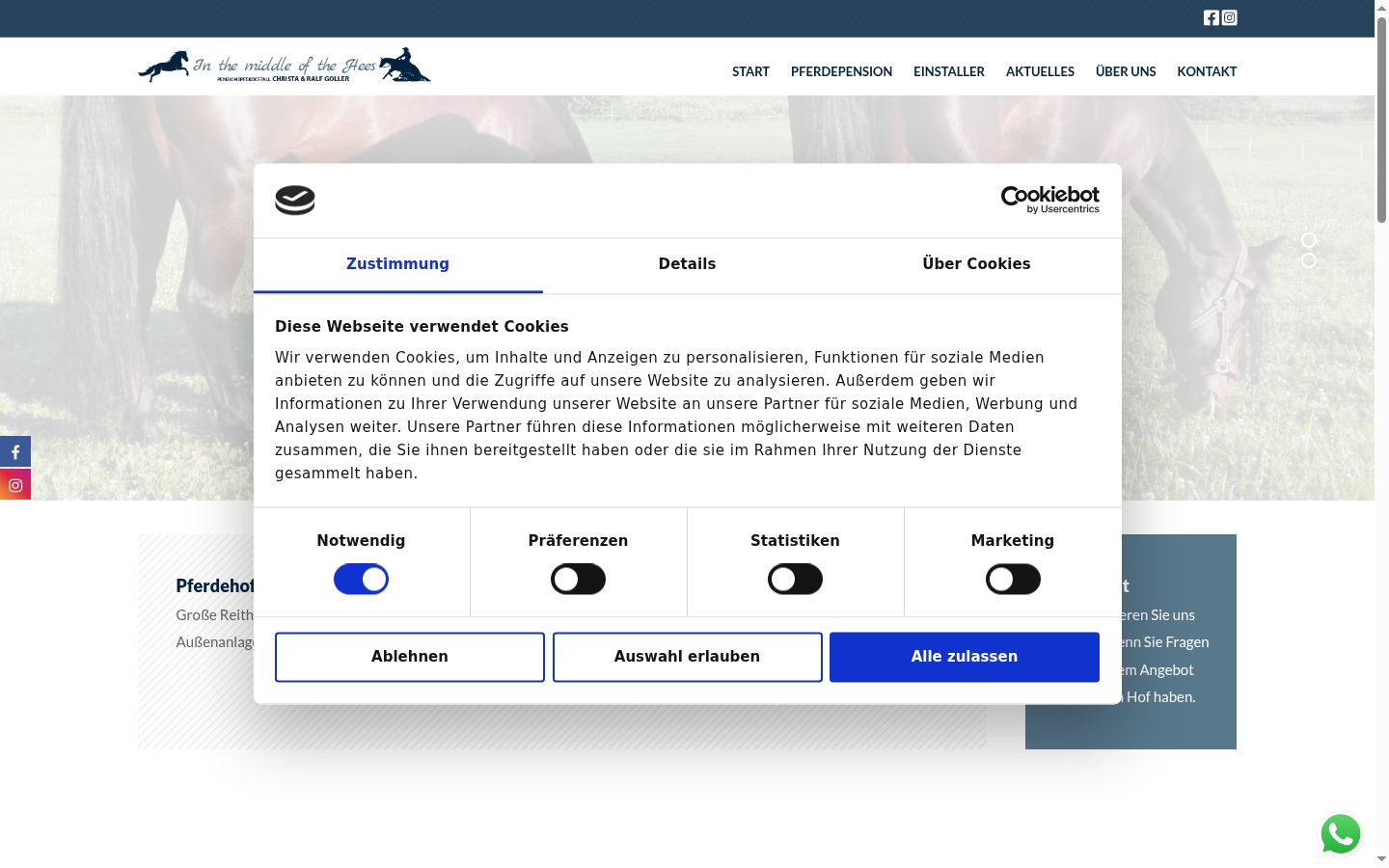 Screenshot of the consent banner shown before any interaction