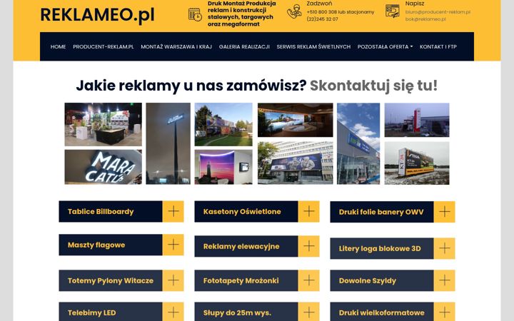 Screenshot of reklameo.pl
