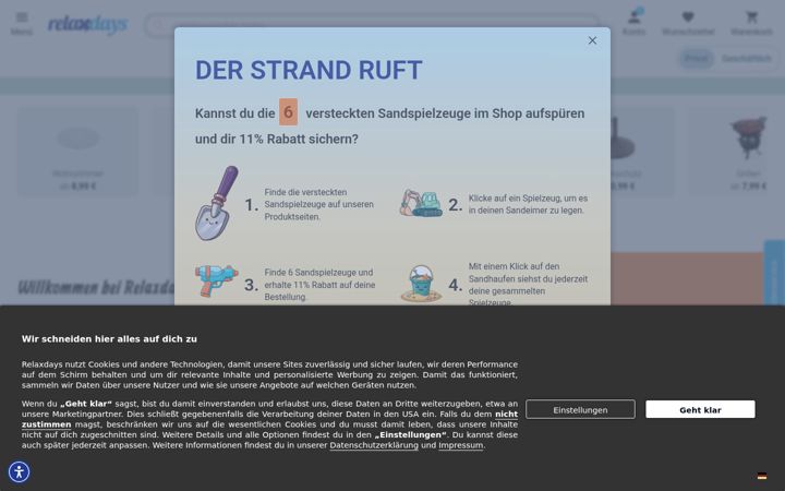 Screenshot of relaxdays.de