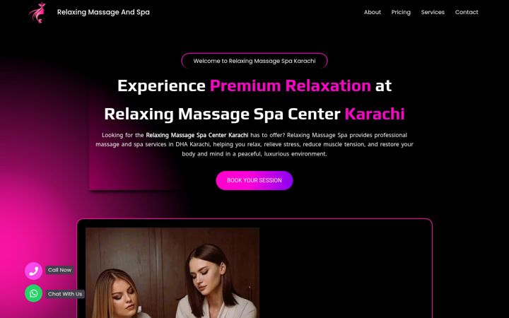 Screenshot of relaxingmassageandspa.com