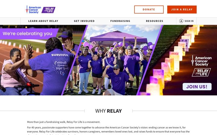 Képernyőkép: relayforlife.org