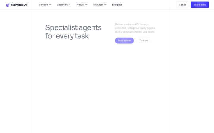 Screenshot of relevanceai.com