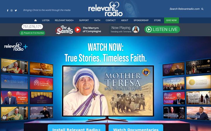 Screenshot of relevantradio.com