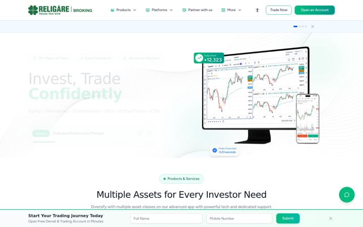 Screenshot of religareonline.com