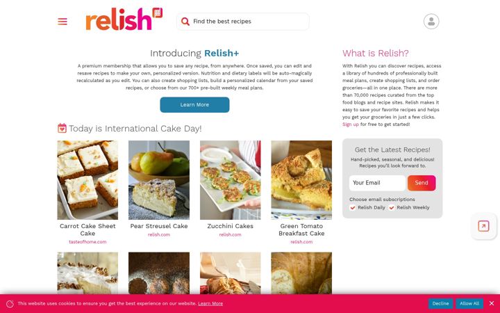 Screenshot of relish.com