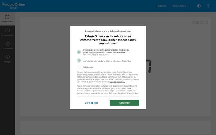 Screenshot of relogioonline.com.br
