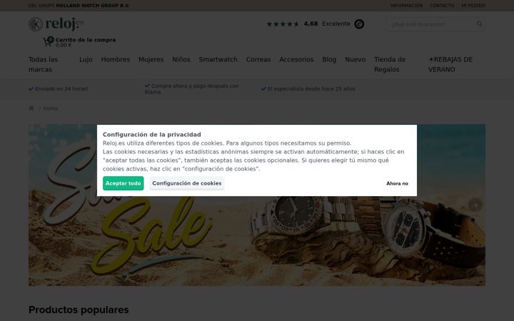 Screenshot van reloj.es