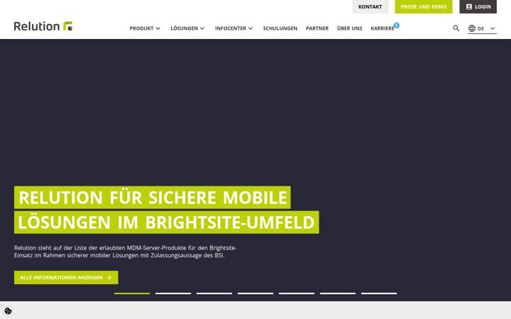 Screenshot von relution.io
