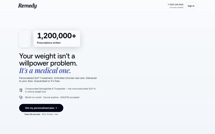 Screenshot of remedymeds.com