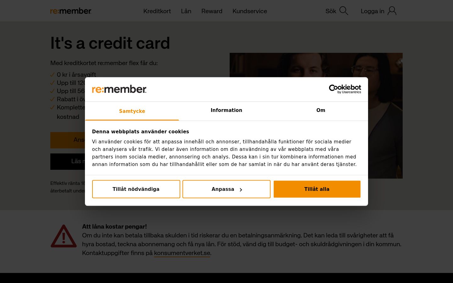 Screenshot of the consent banner shown before any interaction