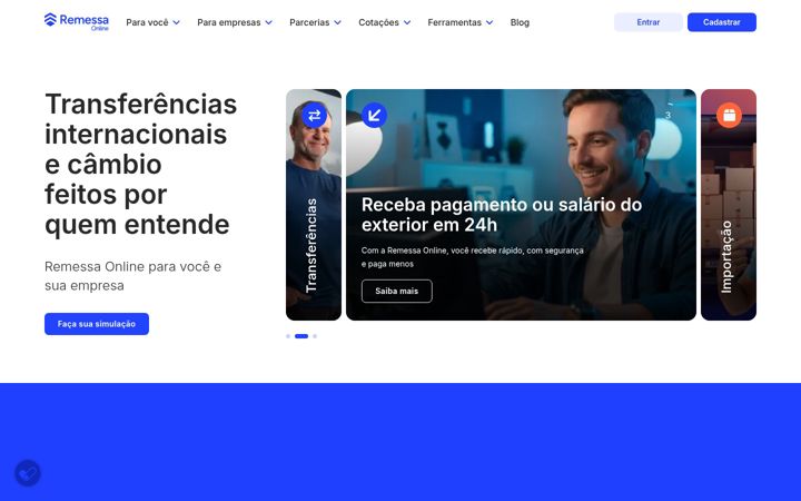 Screenshot of remessaonline.com.br