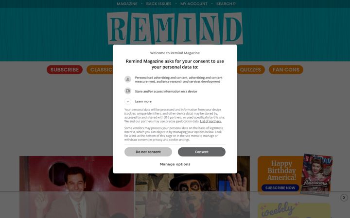 Screenshot of remindmagazine.com