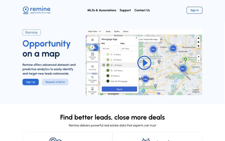 Screenshot of remine.com