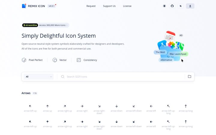 Screenshot of remixicon.com