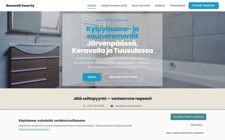 Screenshot of remonttivesa.fi