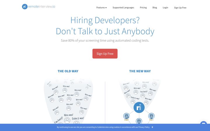 Capture d'écran de remoteinterview.io