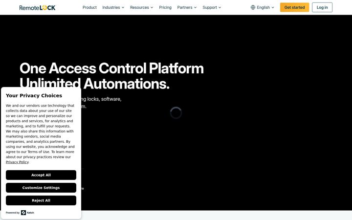 Screenshot of remotelock.com