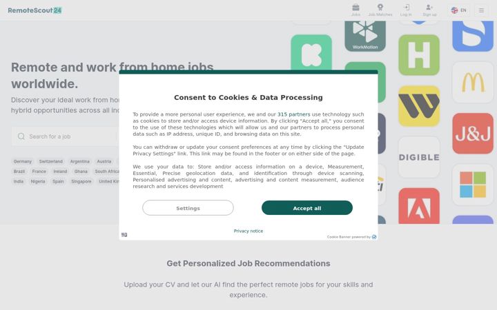 Screenshot of remotescout24.com