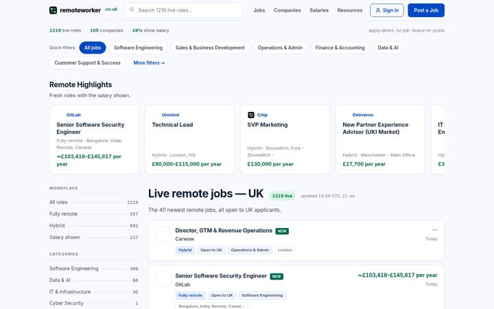 Screenshot of remoteworker.co.uk