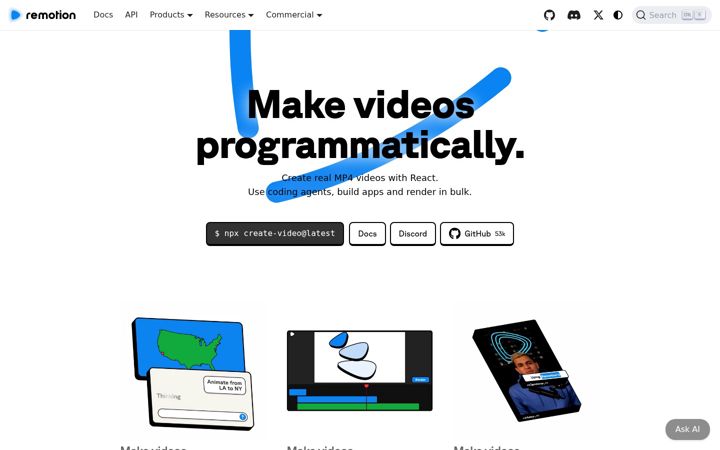 Screenshot of remotion.dev