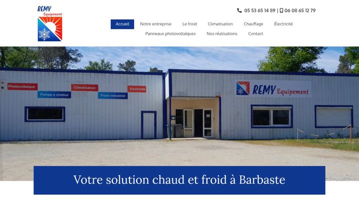 Kuvakaappaus sivustosta remyequipement.fr