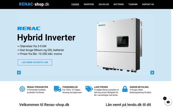 Screenshot von renac-shop.dk
