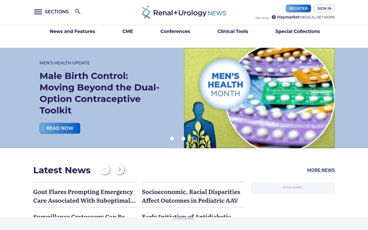 Екранна снимка на renalandurologynews.com