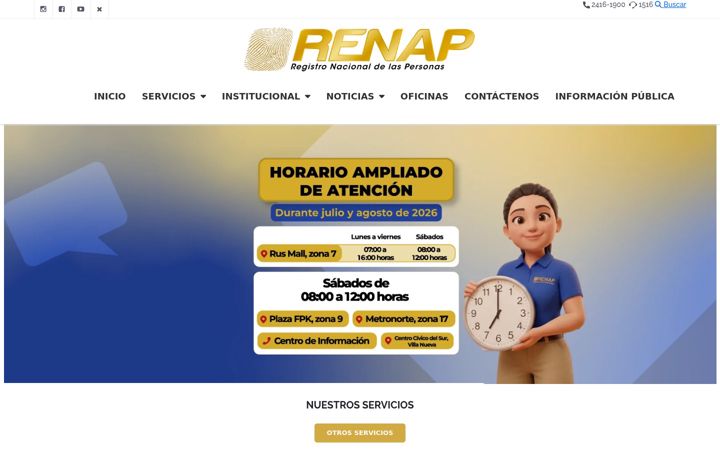 Screenshot of renap.gob.gt