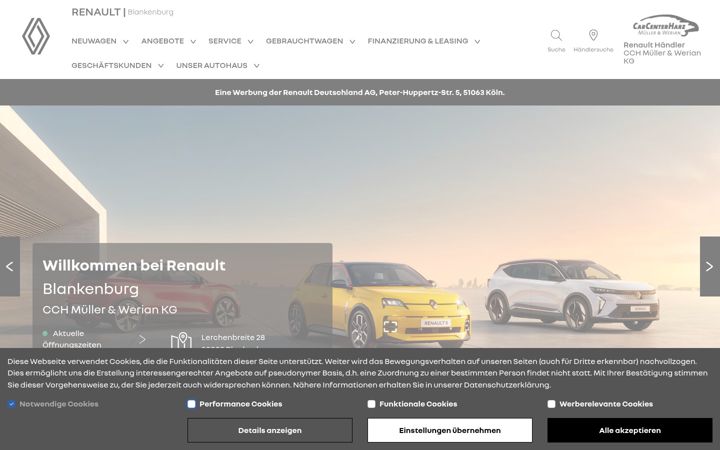 Posnetek zaslona renault-harz-blankenburg.de