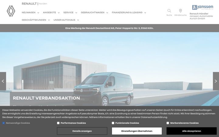 Képernyőkép: renault-janssen-norden.de