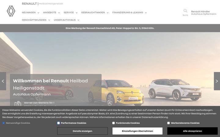 Screenshot of renault-opfermann-heiligenstadt.de
