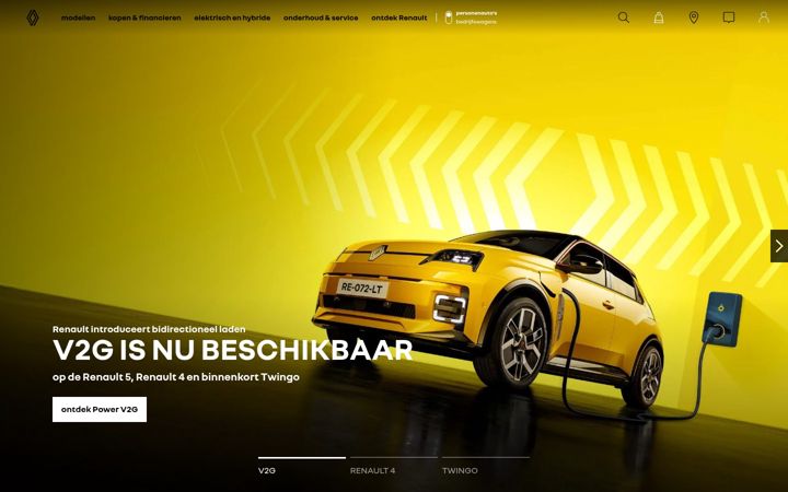 Screenshot of renault.nl