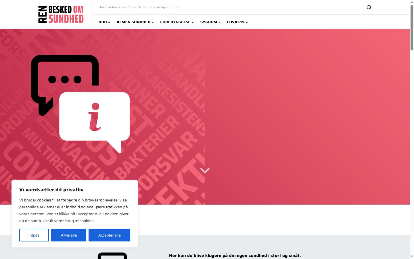 Screenshot des Einwilligungsbanners vor jeglicher Interaktion