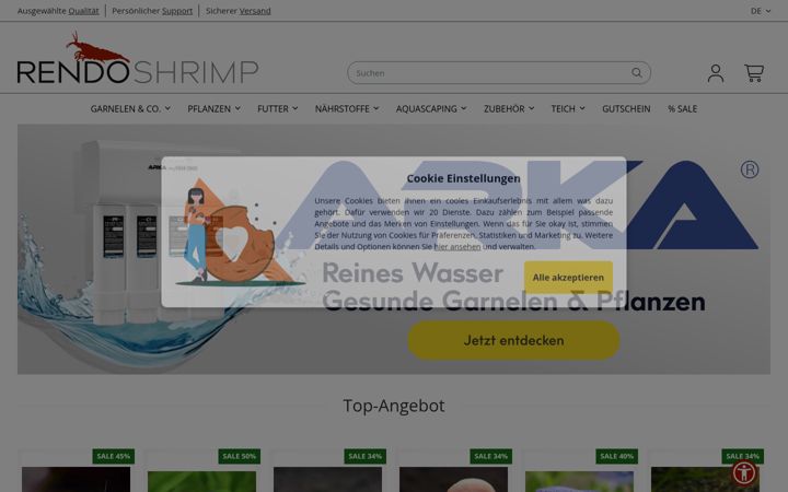 Screenshot of rendo-shrimp.de