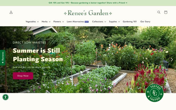 Captura de pantalla de reneesgarden.com