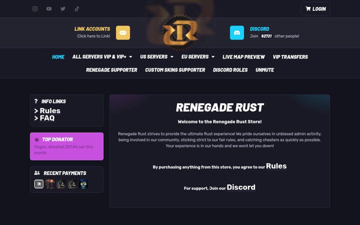 Screenshot of renegaderust.com
