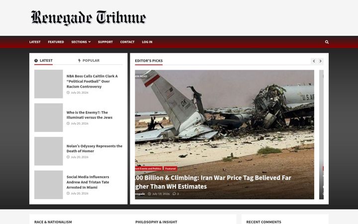 Skärmbild av renegadetribune.com