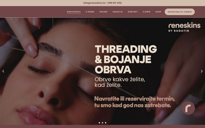 Posnetek zaslona reneskins.hr
