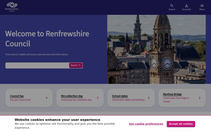 Screenshot of renfrewshire.gov.uk