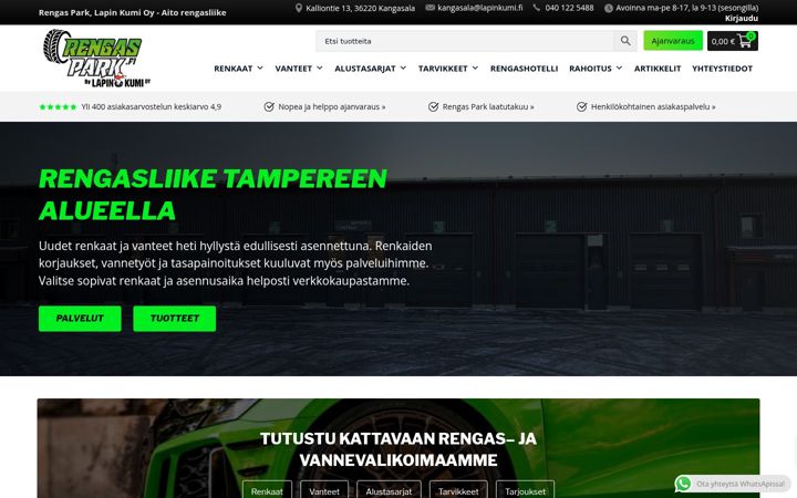 Skjermbilde av rengaspark.fi