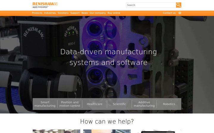 Screenshot of renishaw.com
