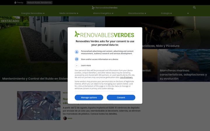 Snimka zaslona za renovablesverdes.com