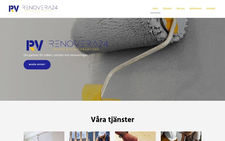 Screenshot of renovera24.se