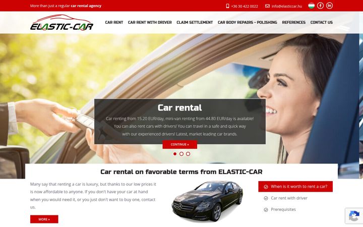 Screenshot of rentacar-hungary.com