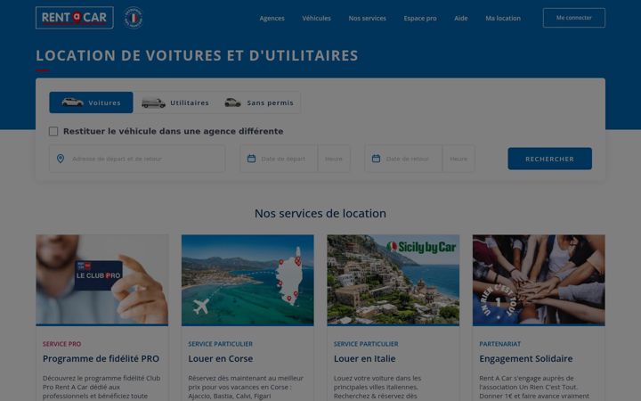 Screenshot of rentacar.fr