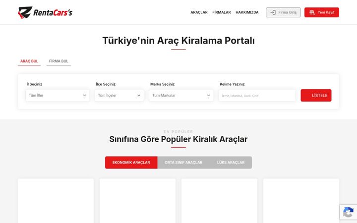 Screenshot of rentacarss.com