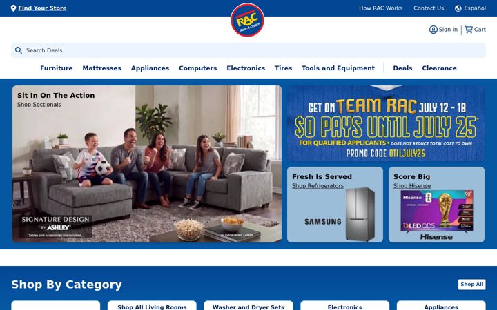 Skjermbilde av rentacenter.com