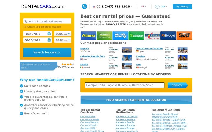 Screenshot of rentalcars4.com