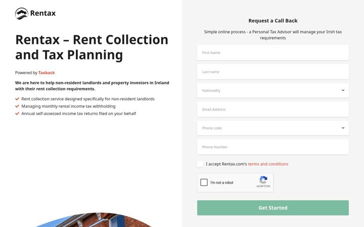 Screenshot of rentax.ie